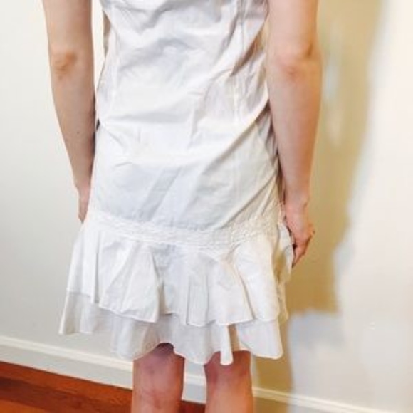 REBECCA BL NWT EMBROIDERED FLOWER WHITE DRESS 0067 - Picture 4 of 8